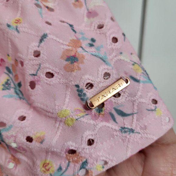 TAHARI Girls SZ 4 Pink Floral Eyelet Sundress Summer Spring - Picture 3 of 11